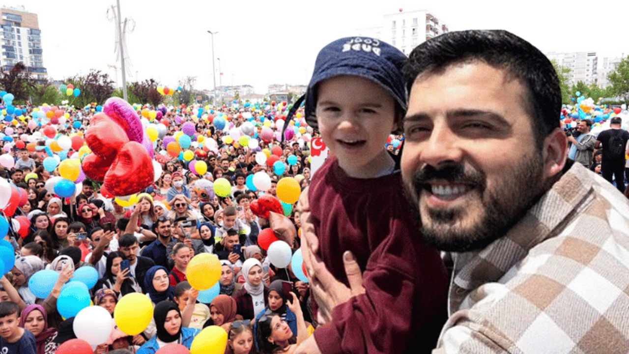 Ali Asaf’a görkemli destek! Binlerce balon gökyüzüne bırakıldı