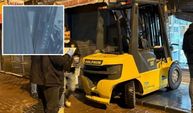 Film sahnelerini aratmayan hırsızlık! Kuyumcuya forkliftle girdiler