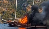 Göcek'te lüks tekne alev topuna döndü