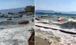 Bursa'da şiddetli rüzgar: Deniz taştı, tekneler savruldu