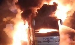 Bartın'da yolcu otobüsünde yangın çıktı