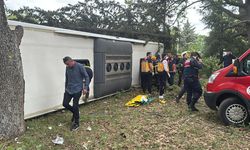 Kırklareli'nde yolcu otobüsü devrildi: 11 yaralı