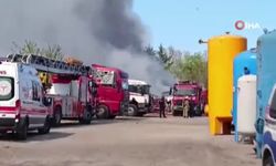 Pendik'te yediemin otoparkında yangın çıktı