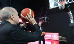 Cumhurbaşkanı Erdoğan, BGM açılışında potaya basket attı