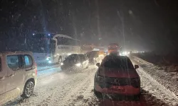 Anadolu Otoyolu'nda kar yağışı ulaşımı felç etti