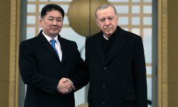 Cumhurbaşkanı Erdoğan ve Moğolistan Cumhurbaşkanı Ukhnaa basın toplantısı düzenliyor