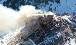 Kartalkaya Kayak Merkezi’nde yanan otelin içi görüntülendi