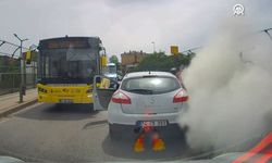 Bıçaklı saldırgana karşı kendini yangın tüpüyle korudu