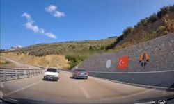 Otobanda ters yönde son sürat ilerledi: Kaza böyle teğet geçti!