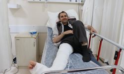 Erzurum'da üzerine kurbanlık düşen adamın ayağı kırıldı