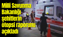 Milli Savunma Bakanlığı şehitlerin otopsi raporunu açıkladı