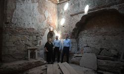 Edirne'deki tarihi hamamda restorasyon çalışmaları sürüyor