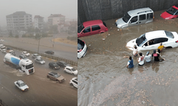 Denizli'yi sağanak vurdu! Yolları su bastı, araçlar mahsur kaldı