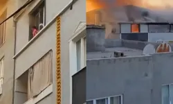 Bursa'da yangın paniği! Torununu alevlerden korumak için camdan attı