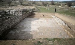 Karabük'te zemini mozaiklerle süslenmiş kabul salonu gün yüzüne çıkarıldı