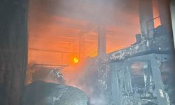 Uşak'ta fabrika yangını