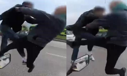 Trafikte Matrix sahneleri aratmayan kavga! Uçan tekmelerin bedeli ağır oldu