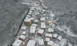 Beyaz örtüyle kaplanan Sarıyer havadan görüntülendi