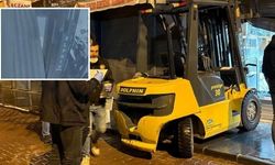 Film sahnelerini aratmayan hırsızlık! Kuyumcuya forkliftle girdiler