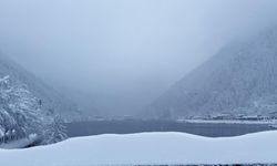 Uzungöl beyaza büründü! Kar kalınlığı 1 metreyi aştı...