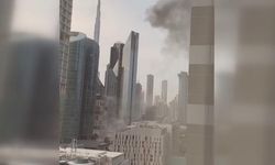 Dubai'de bir binanın cephesine şarapnel parçaları isabet etti