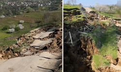 Bursa’da toprak kaymasında iki mahalleyi bağlayan yol kapandı