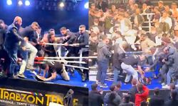 Trabzon’da boks maçında kavga çıktı: Karşılaşma yarıda kesildi