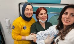 Hastaneye sevk edilen hamile kadın ambulansta doğum yaptı