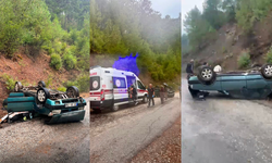 Takla atan otomobilde baba öldü, kızı yaralandı