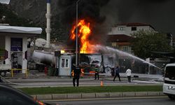Denizli’de akaryakıt istasyonundaki bir tankerde yangın çıktı