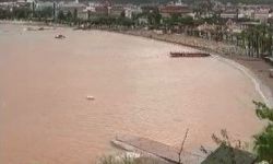 Marmaris'te denizin rengi kahverengiye dönüştü