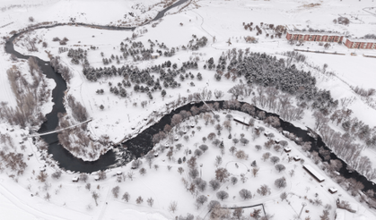 Van'daki İnci Kefali Tabiat Parkı, beyaza büründü