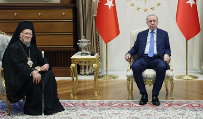 Cumhurbaşkanı Erdoğan, Fener Rum Patriği Bartholomeos'u kabul etti