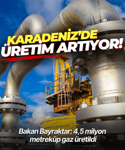 Karadeniz’de doğal gaz üretimi artıyor! Bakan Bayraktar: 4,5 milyon metreküp gaz üretildi