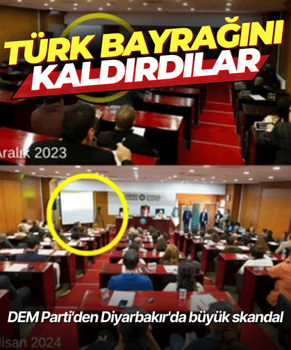 Türk bayrağını kaldırdılar! DEM Parti'den Diyarbakır'da büyük skandal