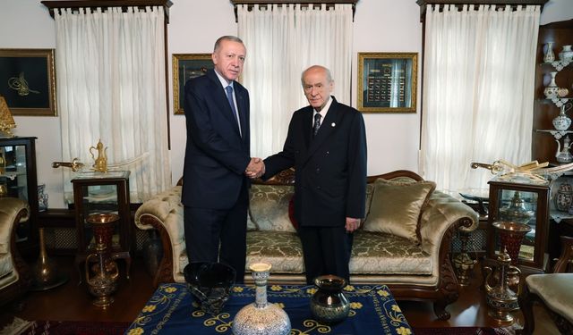 Cumhurbaşkanı Erdoğan, MHP Lideri Devlet Bahçeli ile bir araya geldi