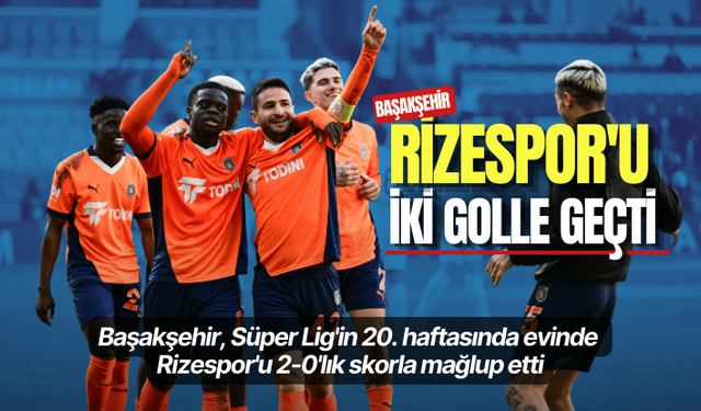 Başakşehir'e Rizespor'u iki golle geçti