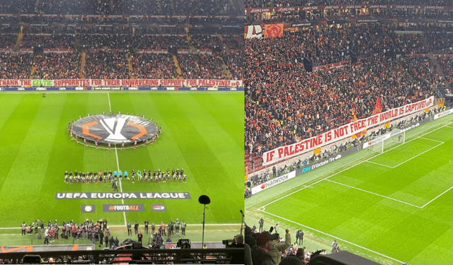 Galatasaray taraftarından Celtic'e  Filistin teşekkürü