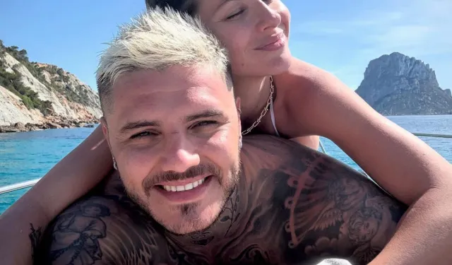 Mauro Icardi sevgilisini öpmeye doyamadı