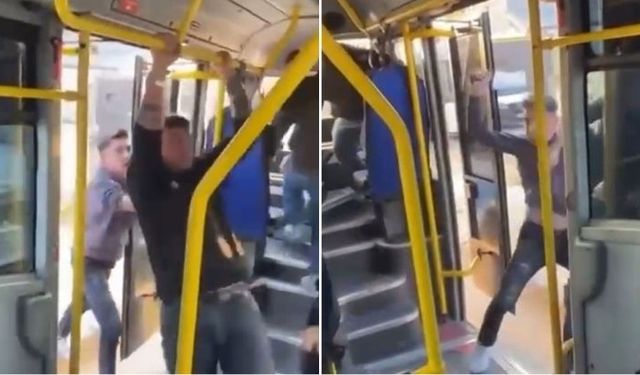 Pantolondan satır çıkardı! Bursa'da otobüste dehşet anları...