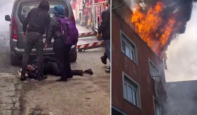Sultangazi'de yangında can pazarı! Alevlerin arasından atladı