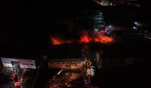 Düzce’de fabrika yangını