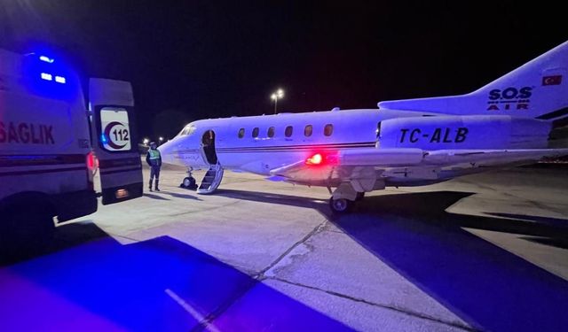 Ambulans uçak kalp hastası bebek için havalandı