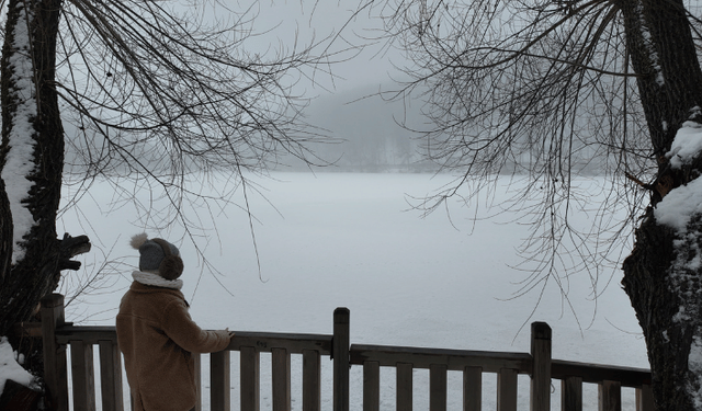 Karagöl Tabiat Parkı karda vakit geçirmek isteyenleri ağırladı
