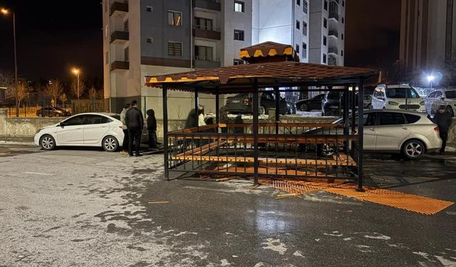 Şiddetli rüzgar, söktüğü kamelyayı bozmadan yola kondurdu