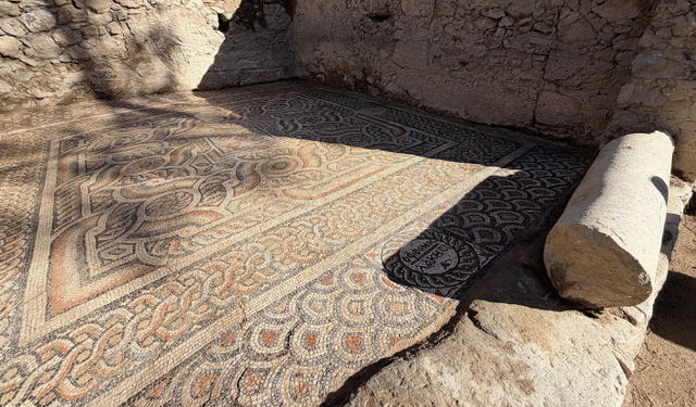 3 bin yıllık antik kentte "kıskanan çatlasın" yazılı mozaik bulundu