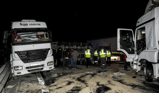 Kuzey Marmara Otoyolu'nda iki tır kazaya karıştı: 2 yaralı