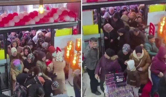 Mağaza açılışında izdiham! Birbirlerini ezdiler...