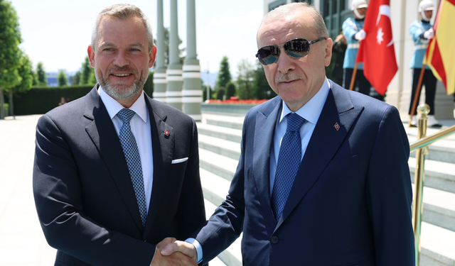 Cumhurbaşkanı Erdoğan, Slovakya Cumhurbaşkanı Pellegrini'yi kabul etti