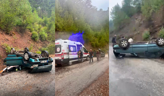 Takla atan otomobilde baba öldü, kızı yaralandı